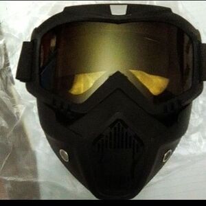 Unbranded Black Motorcycle Detachable Goggle Mask Sz OS